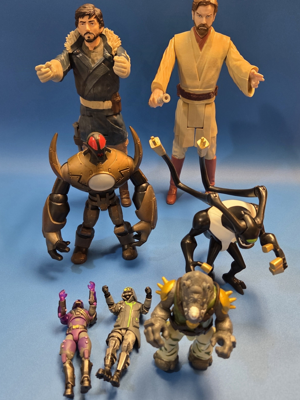 Kids Action Figure Set - Blue, Brown, Black, Purple Figures
